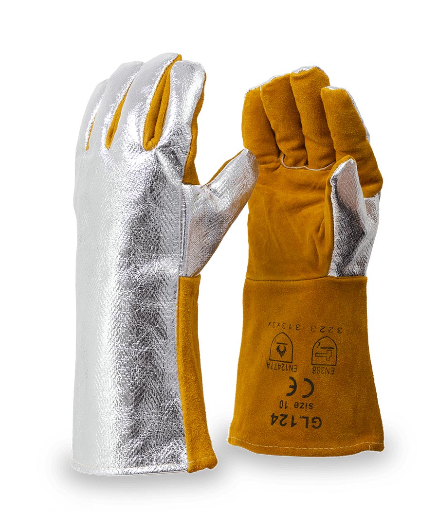 Rhinoweld Gauntlets Heavy Duty Size Aluminised MIG/MAG Welding Gloves 10/XL 